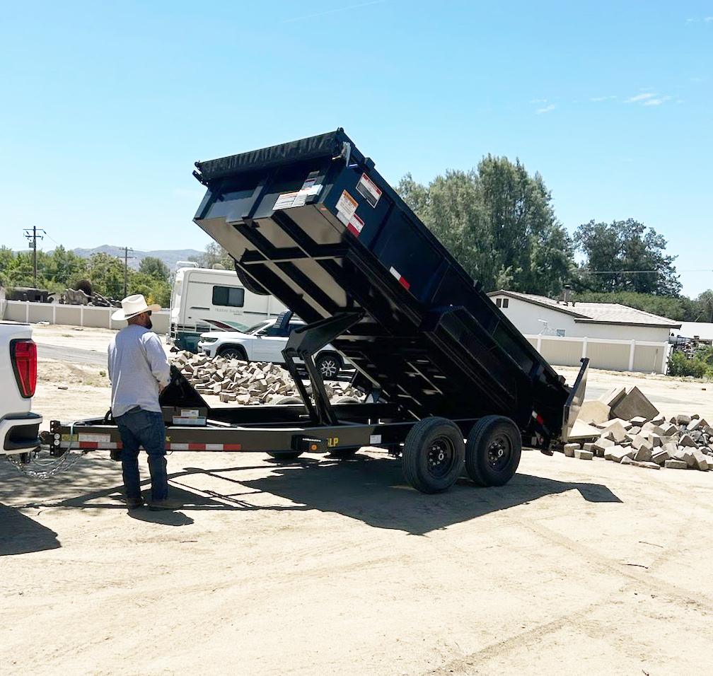 Cowboy Hauling and Removal truck and crew ready for work in the Inland Empire